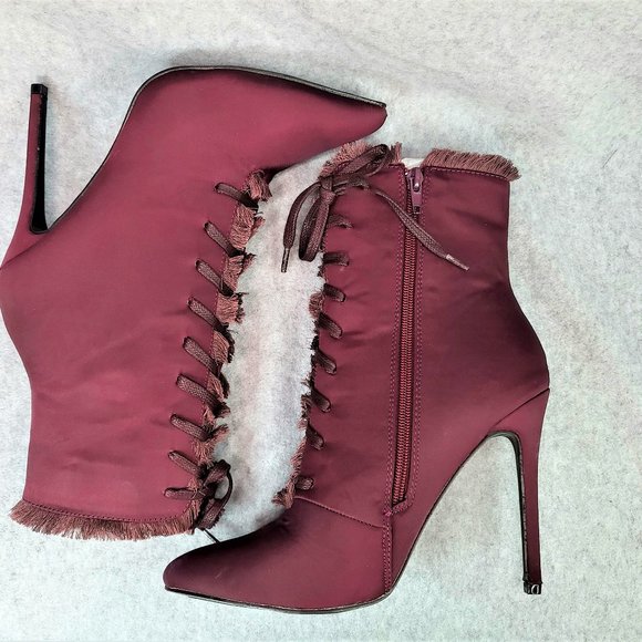 So Me Purple Wine High Heel Ankle Boot Shoe - Picture 7 of 7